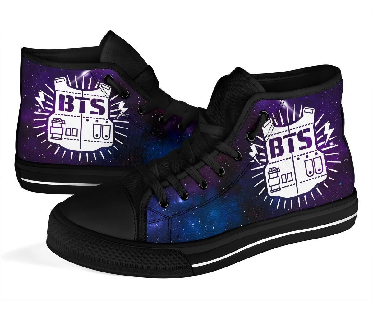 Bts Band Sneakers High Top Shoes Music Fan  High Top Shoes Va95