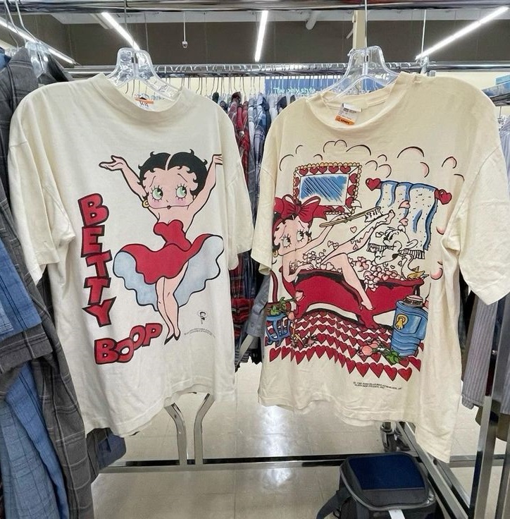 Vintage 90s Custom Betty Boop Cartoon Thrift Shirt Outfit  For Men  For Women