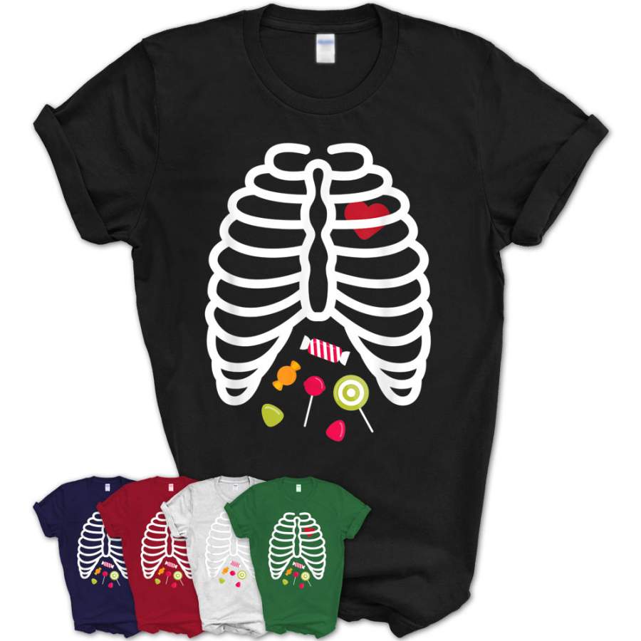 Skeleton Rib Cage Heart Candy Cute Shirt Adult Kids Tshirt – Teezou Store