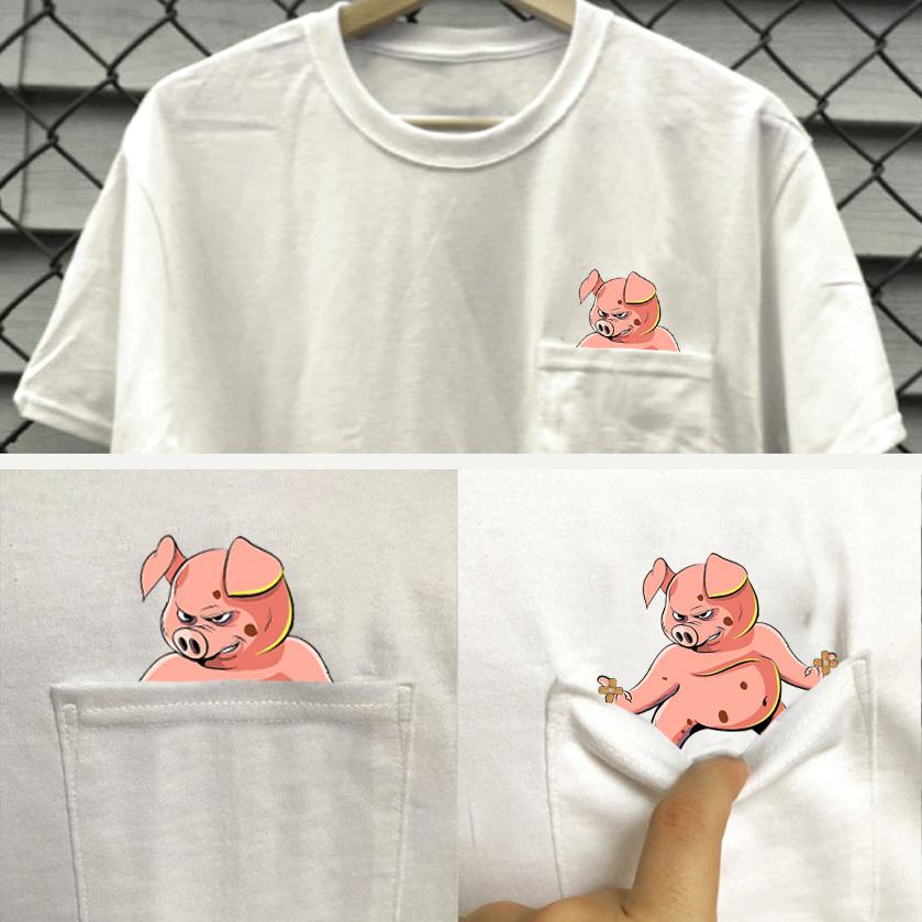 Pig Angry Face Pocket T-Shirt