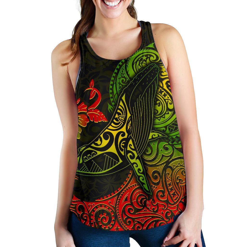 Hawaii Women’S Tank Top, Polynesian Whale Hibiscus Women’S Racerback Tanks