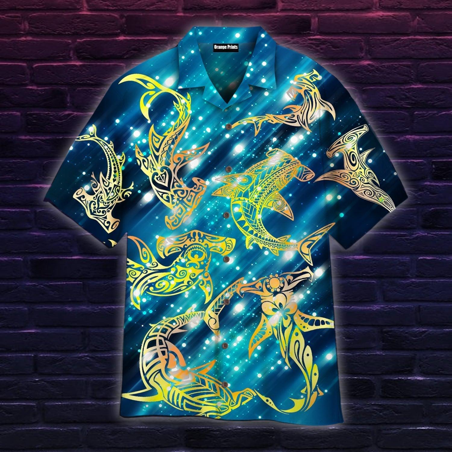 Neon Hammerhead Shark Maorie Hawaii Shirt For Men Women Ha98587