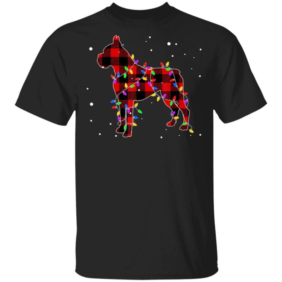 Pajamas Red Buffalo Plaid Boxer Christmas Gift Puppy Lover unisex T-shirt full size