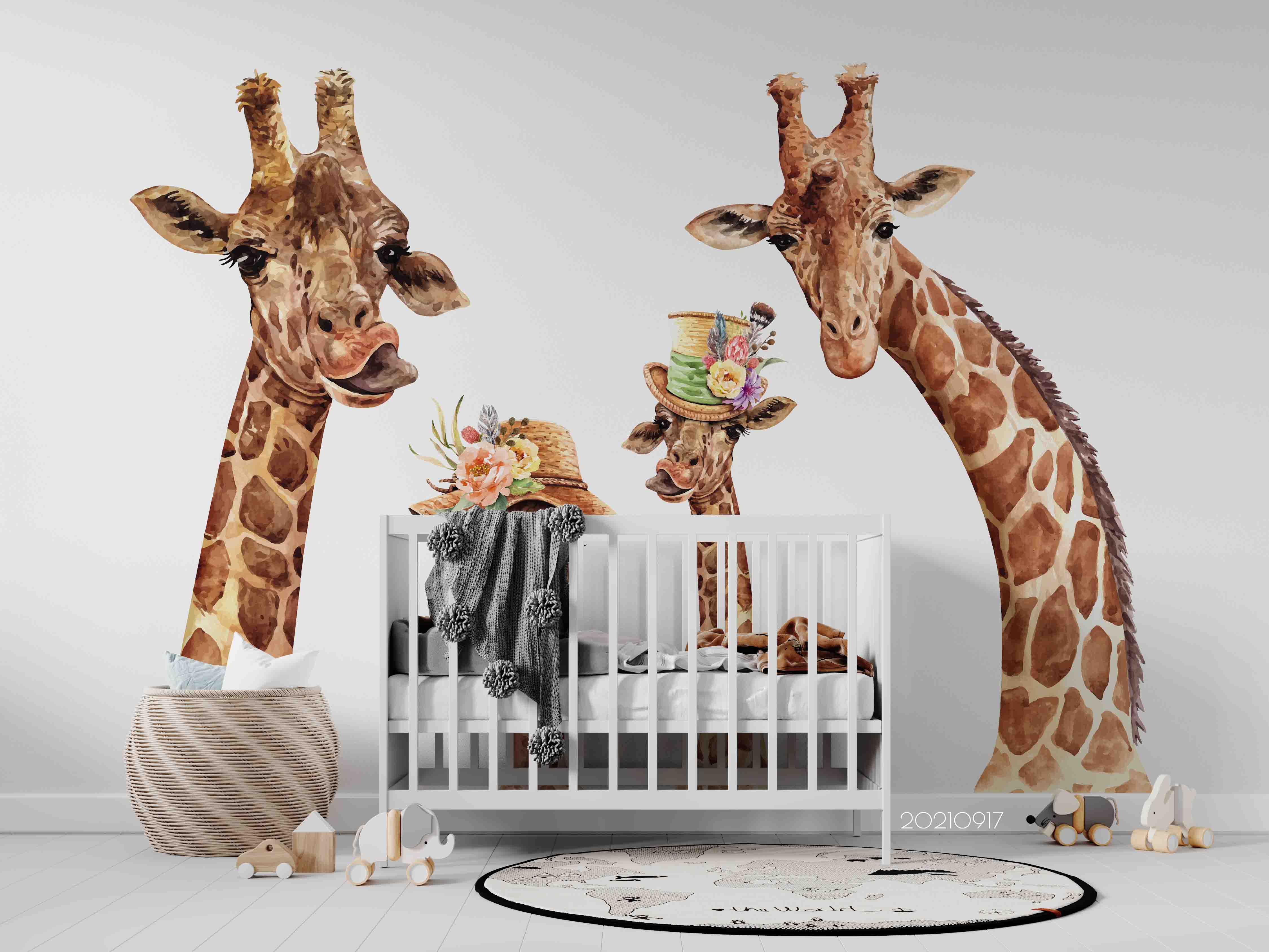 3D Animal Giraffe Wall Mural Wallpaper Lqh 37