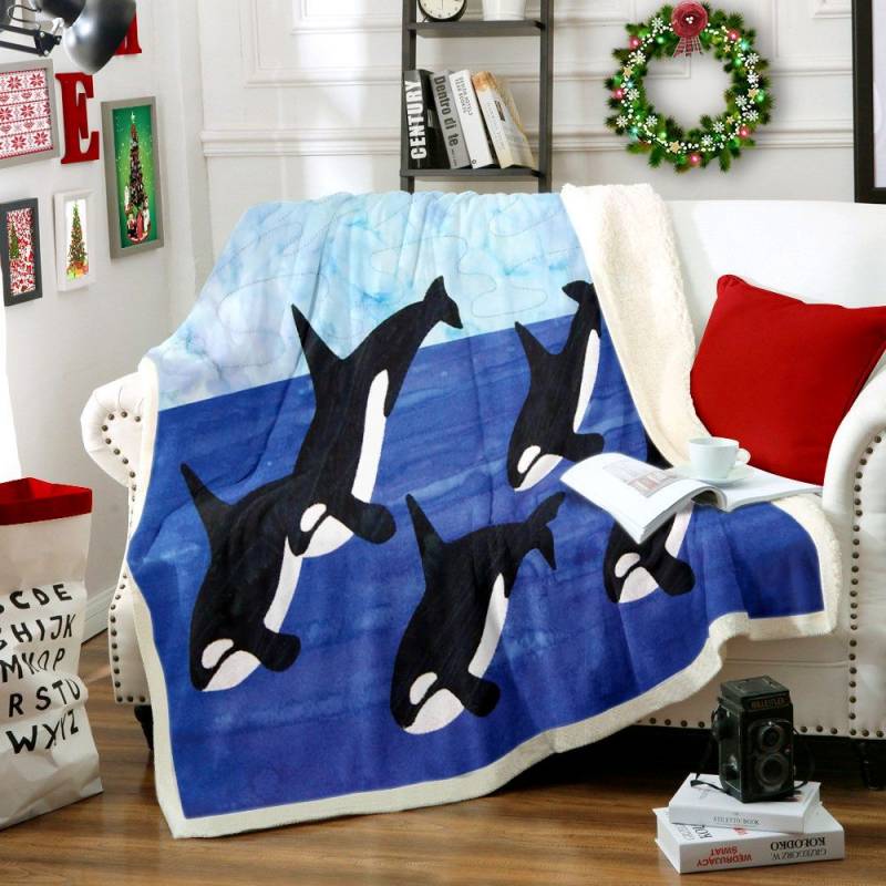 Killer Whale HT2712170TT Sherpa Fleece Blanket