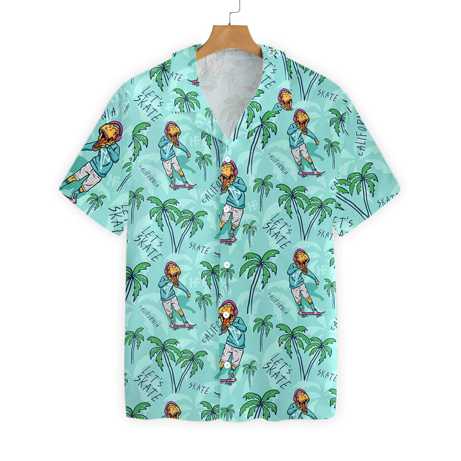 California Skate T-Rex Dinosaur EZ21 2710 Hawaiian Shirt