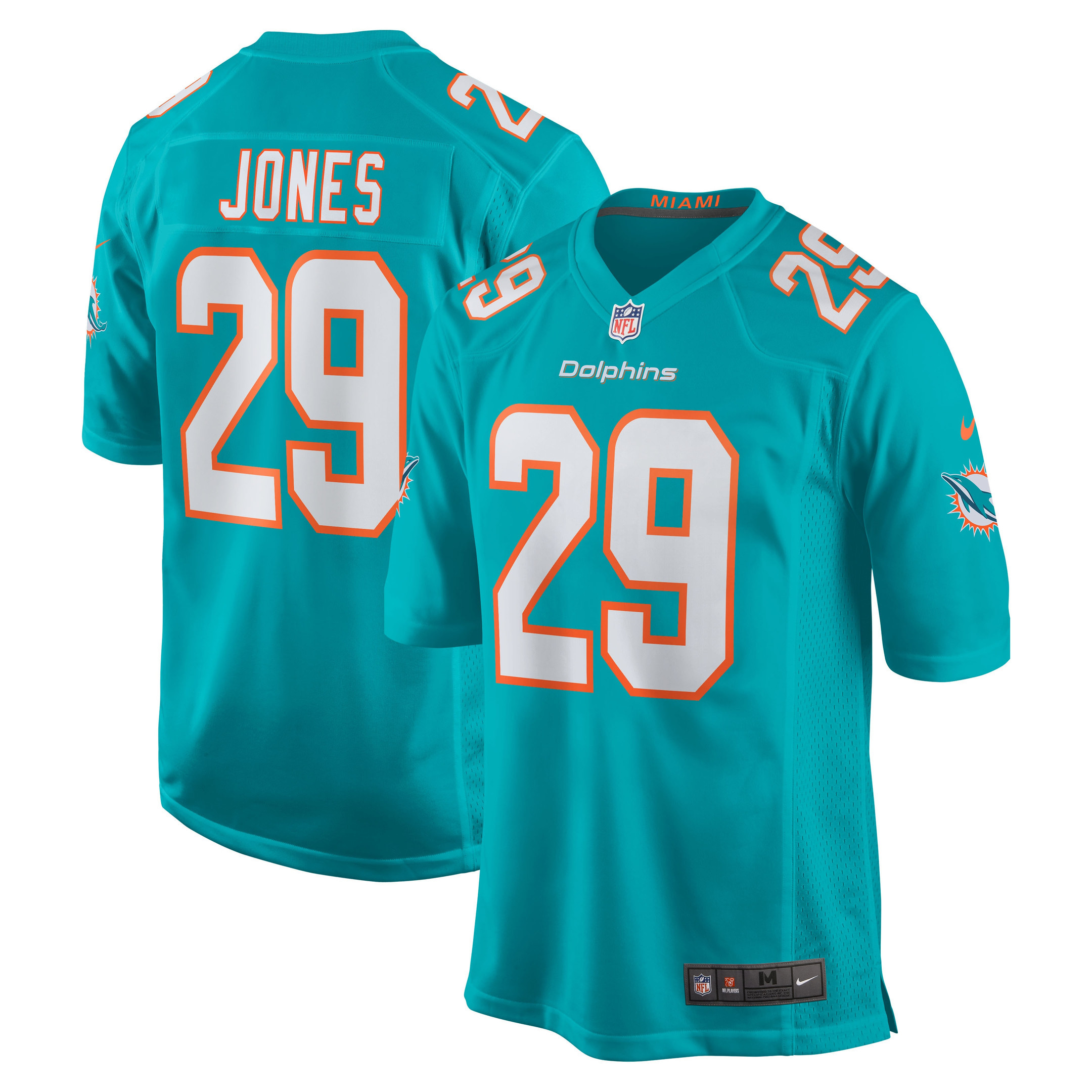 Brandon Jones Miami Dolphins Team Game Jersey – Aqua NFL