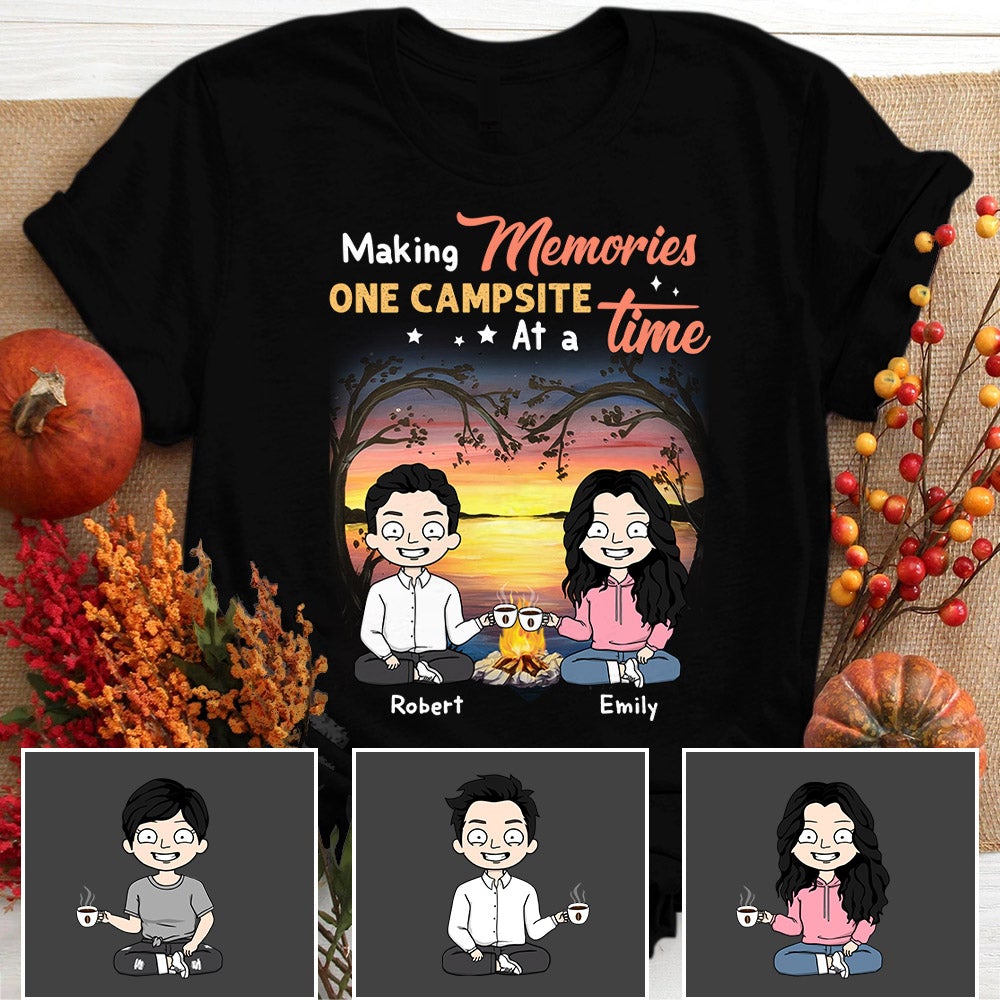 Personalized Couple Camping Shirt Making Memories One Campsite At A Time Funny Camping Couple Shirt Hg98