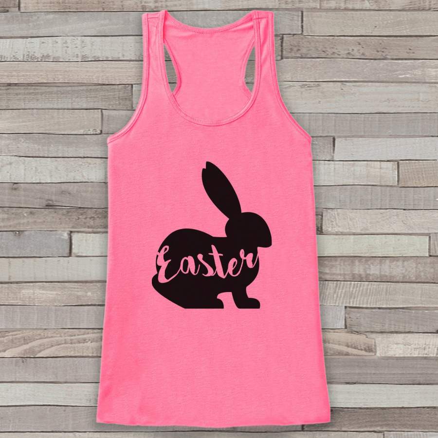 Womens Easter Shirt – Easter Bunny Tank Top – Happy Easter Shirt – Womens Tank – Bunny Easter Outfit – Matching Family Shirts – Pink Tank