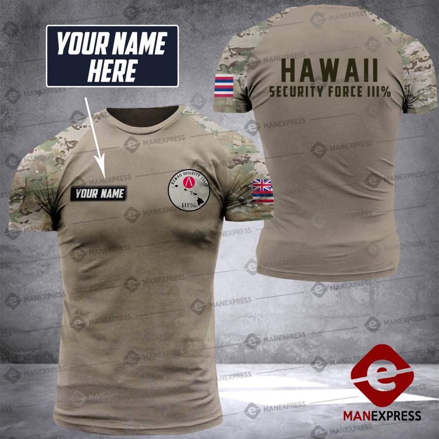 Personalized Hawaiian Security Force Printed Tshirt Dzz Ha26542