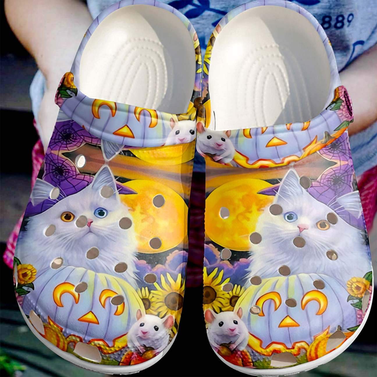 Cat Personalized Clog, Custom Name, Text Cat Halloween, Fashion Style For Women, Men, Kid, Print 3D