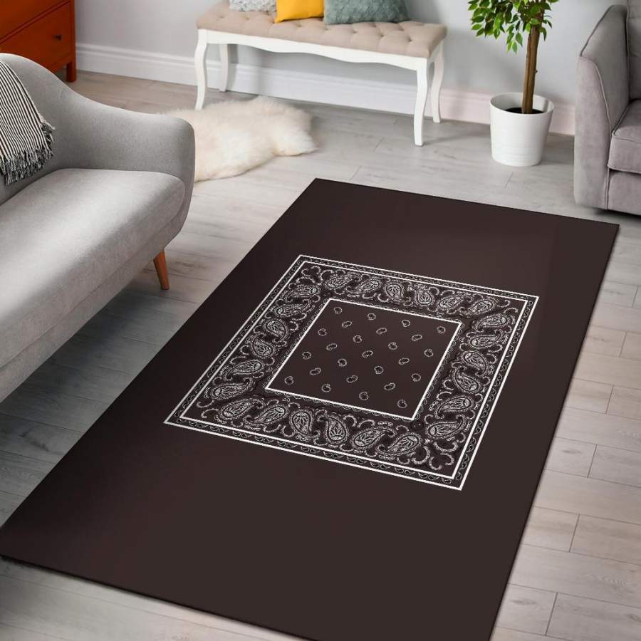 Coffee Brown Bandana Area Rugs – Minimal