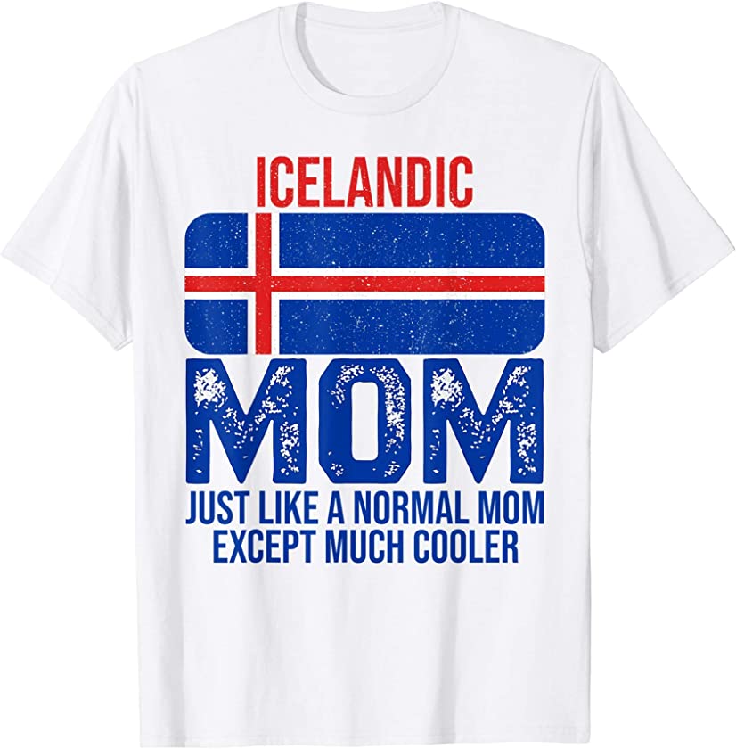 Vintage Icelandic Mom Iceland Flag Design For Mother’s Day T-Shirt