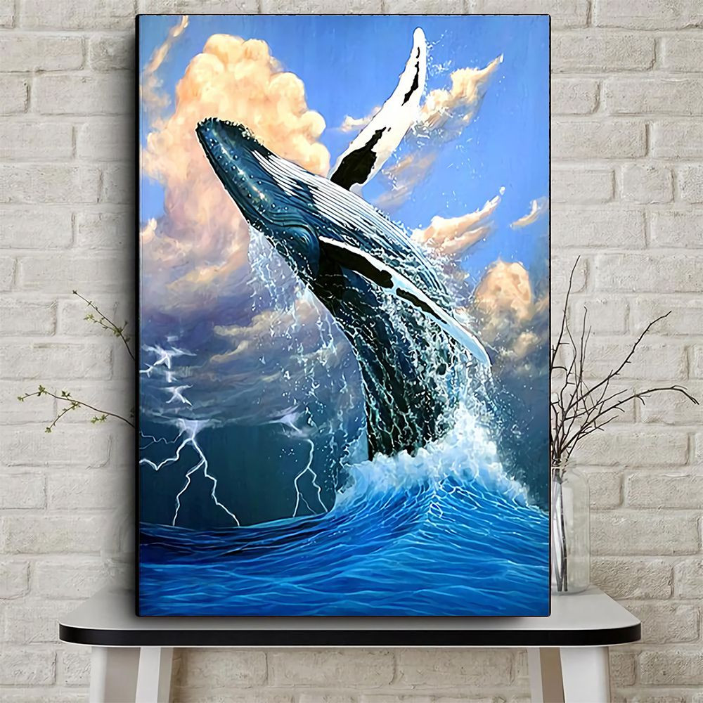 Humpback Whale Breaching Poster & Canvas