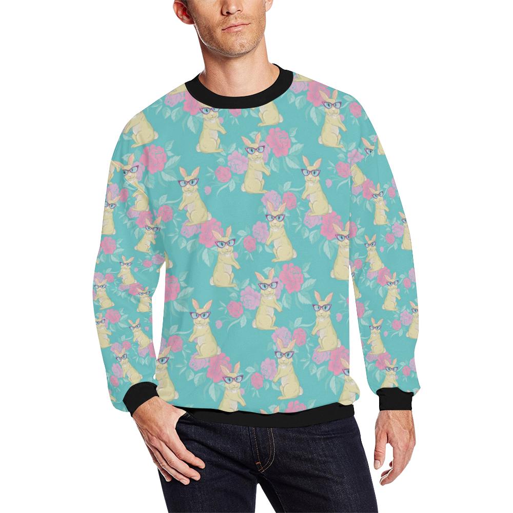 Rabbit Pattern Print Design Rb05 Men Long Sleeve Sweatshirt