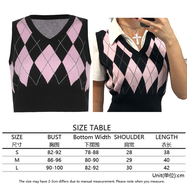 2020 tops girl Sweater Vest women jumper V Neck pullover Knitted Vests Women y2k Preppy Style Crop Top Autumn solid outfi alx