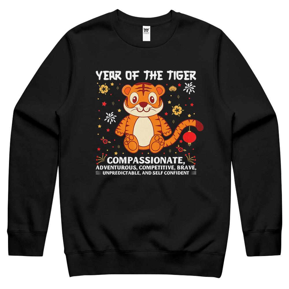 Happy New Year 2022 Year Of The Tiger Eve Party Supplies Crewneck Sweatshirt