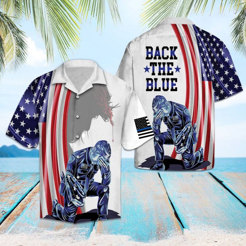 US Police Officer Back The Blue G5717 – Hawaiian Shirt