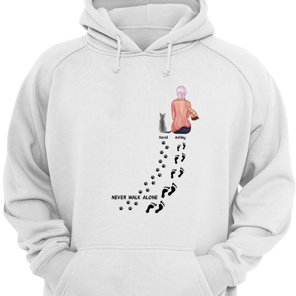 Never Walk Alone Cat Lovers Hoodie – Best Gift For Cat Lover – Trending Personalized