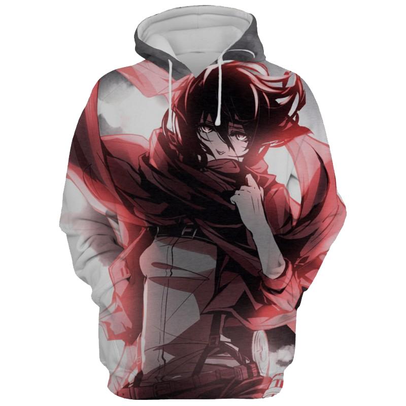 3D Printed Hoodie-Attack On Titan Mikasa Ackerman