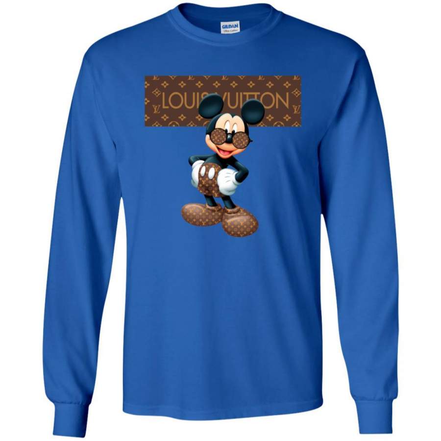 Best Louis Vuitton Mickey Mouse Shirt Men Long Sleeve Shirt – T-Shirt Store