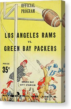 Green Bay Packers Vintage Program 3 Joe Hamilton Canvas Print