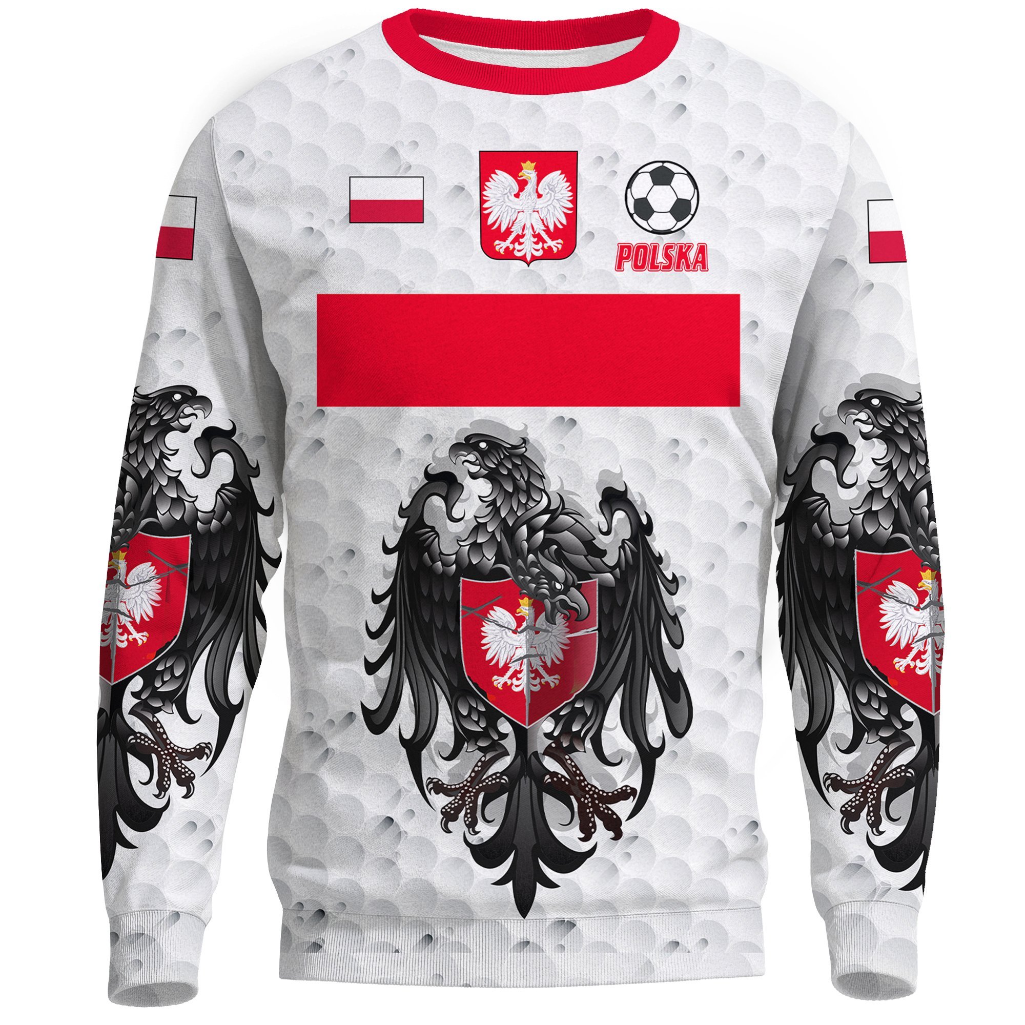 (Custom) Poland (Polska) Euro Soccer Sweatshirt Flag and Eagle A27