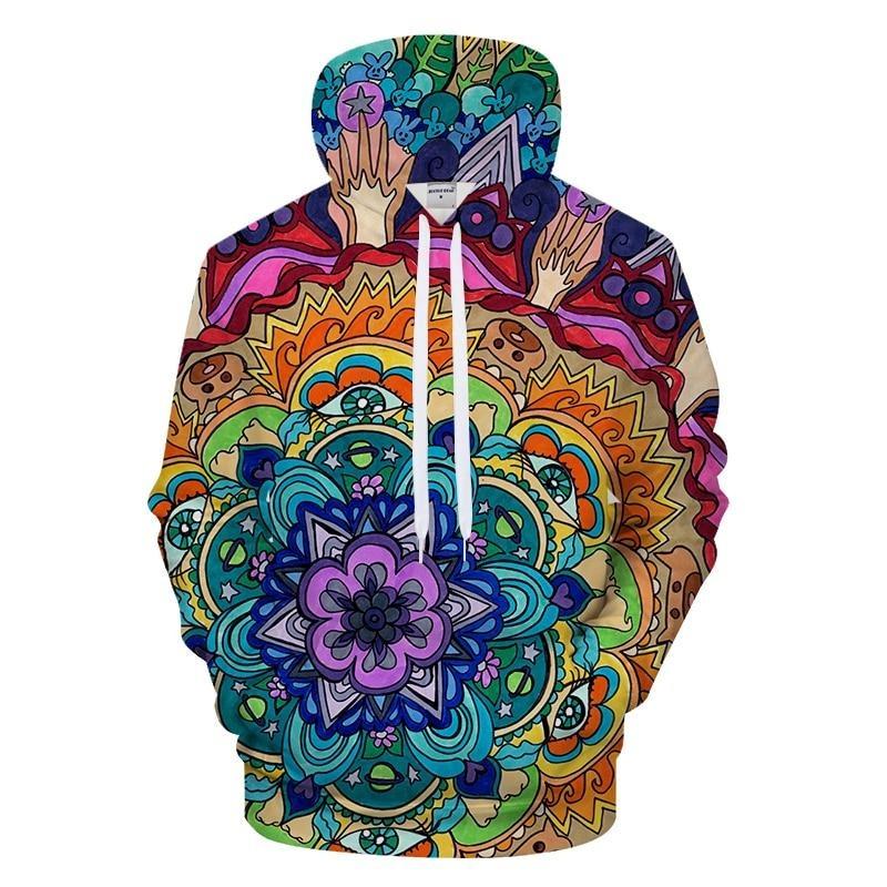 Rainbow Colored Mandala Hoodie