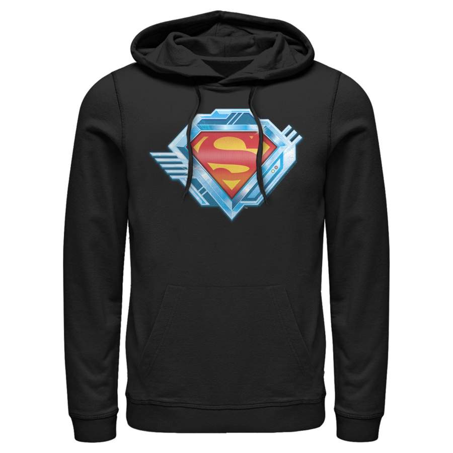 Superman Men’s Logo Chrome Machine  Lightweight Hoodie