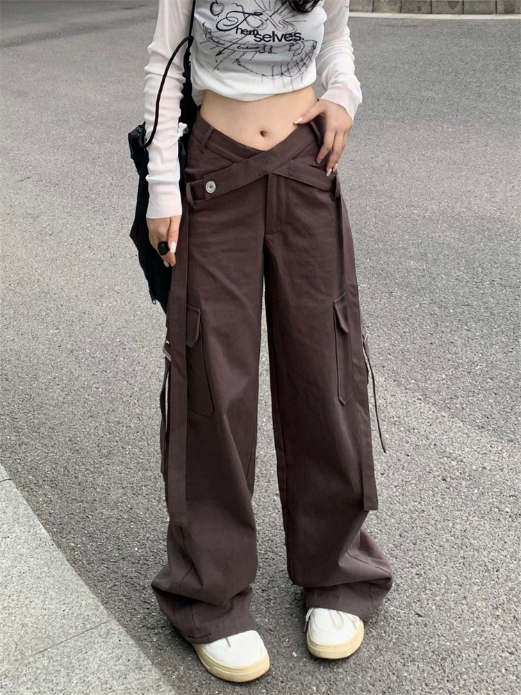 Baggy Cargo Pants for Women Low Waist Vintage Streetwear Trousers Harajuku Fashion 2022 Autumn Casual Wide Leg Bottoms alx