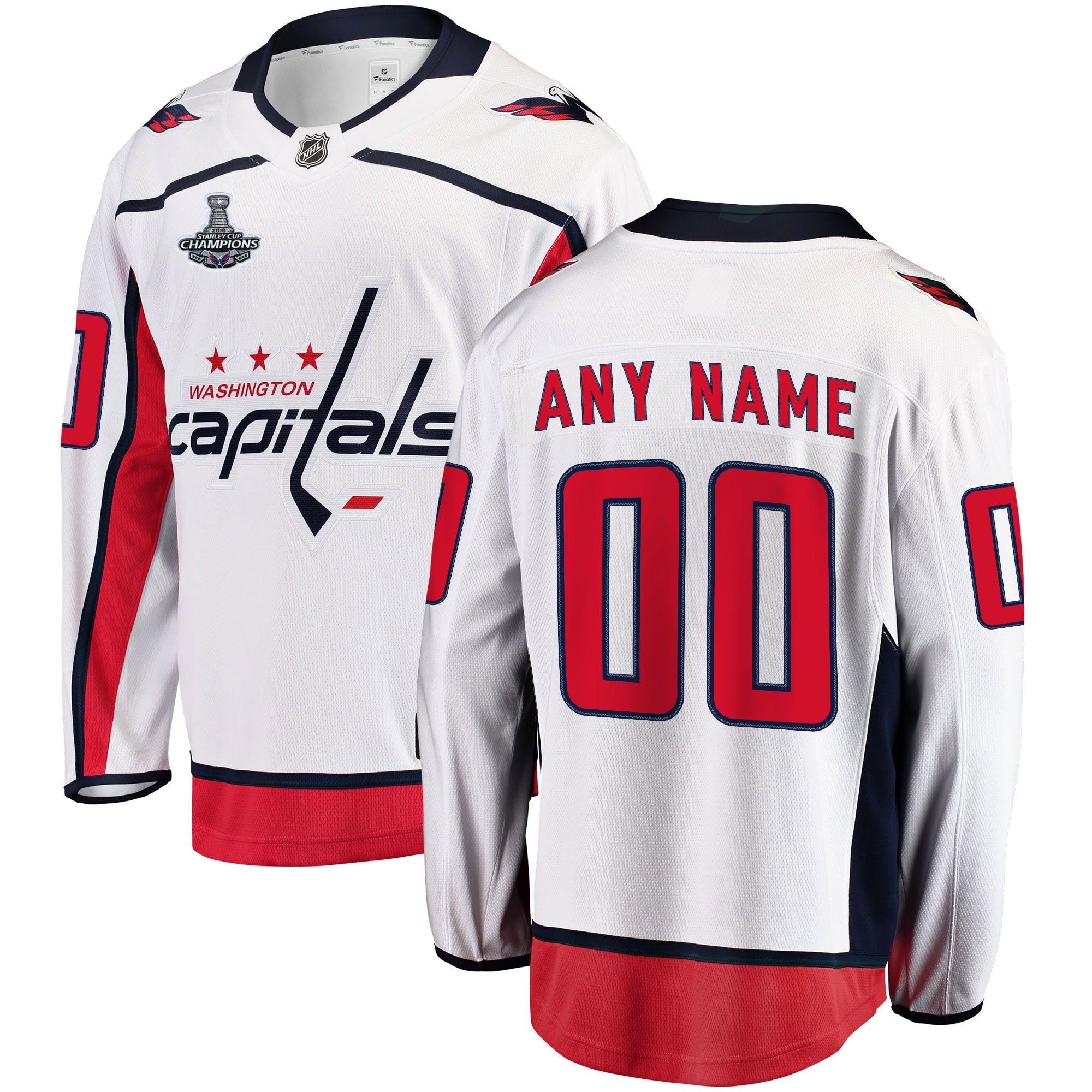 Washington Capitals 2018 Stanley Cup Champions Away Breakaway Custom Jersey – White