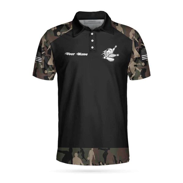 Personalized Name Bowling Camouflage Polo Shirt, Customized Camouflage Bowling Polo Shirt For Bowlers Coolspod