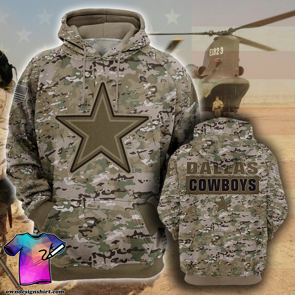 [The Best-Selling] Dallas Cowboys Camo Style    87 Unisex 3D Hoodie Gift For Fans