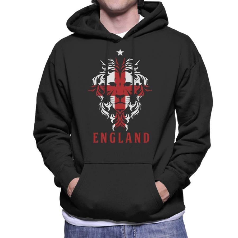 England Lion Silhouette Men’s Hooded Sweatshirt