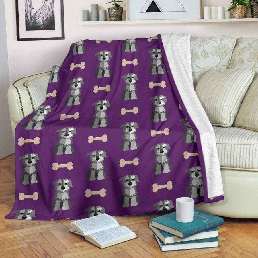 Dog Puppy Schnauzer Print Pattern Blanket