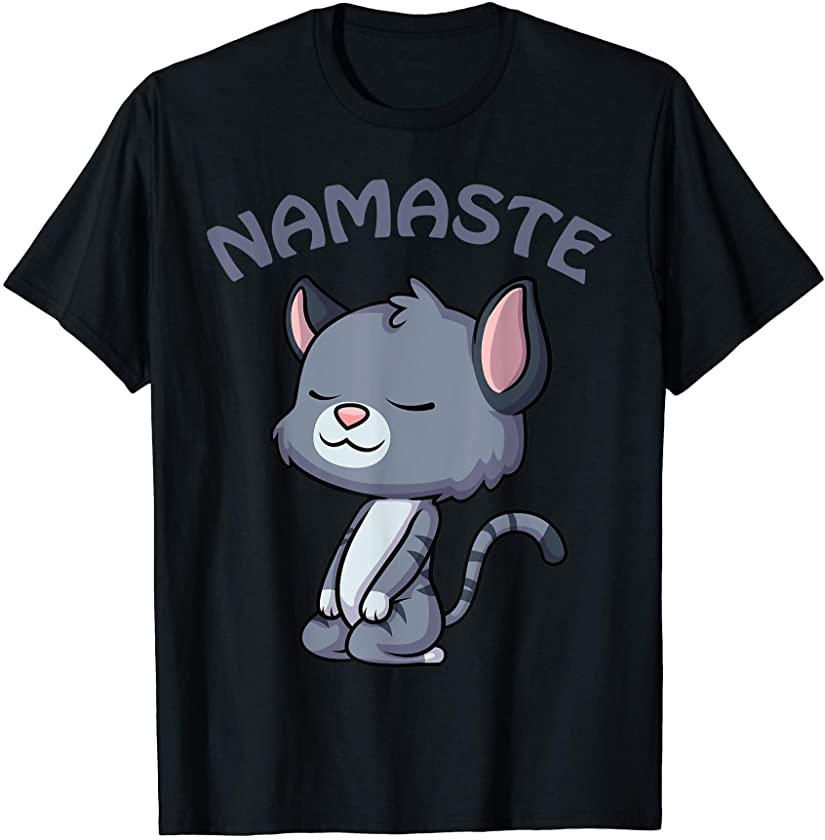 Cat Yoga Gifts Funny Kitten Lovers Yoga Gift Namaste Cat T-Shirt