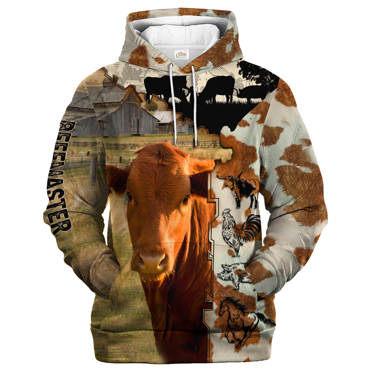 Beefmaster Fur Pattern On The Farm Hoodie, Cow Hoodie, Gift For Farm Lover