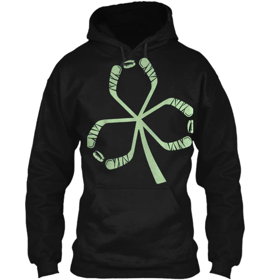 HOCKEY PATRICK'S DAY Shamrock Hockey  Pullover Hoodie 8 oz