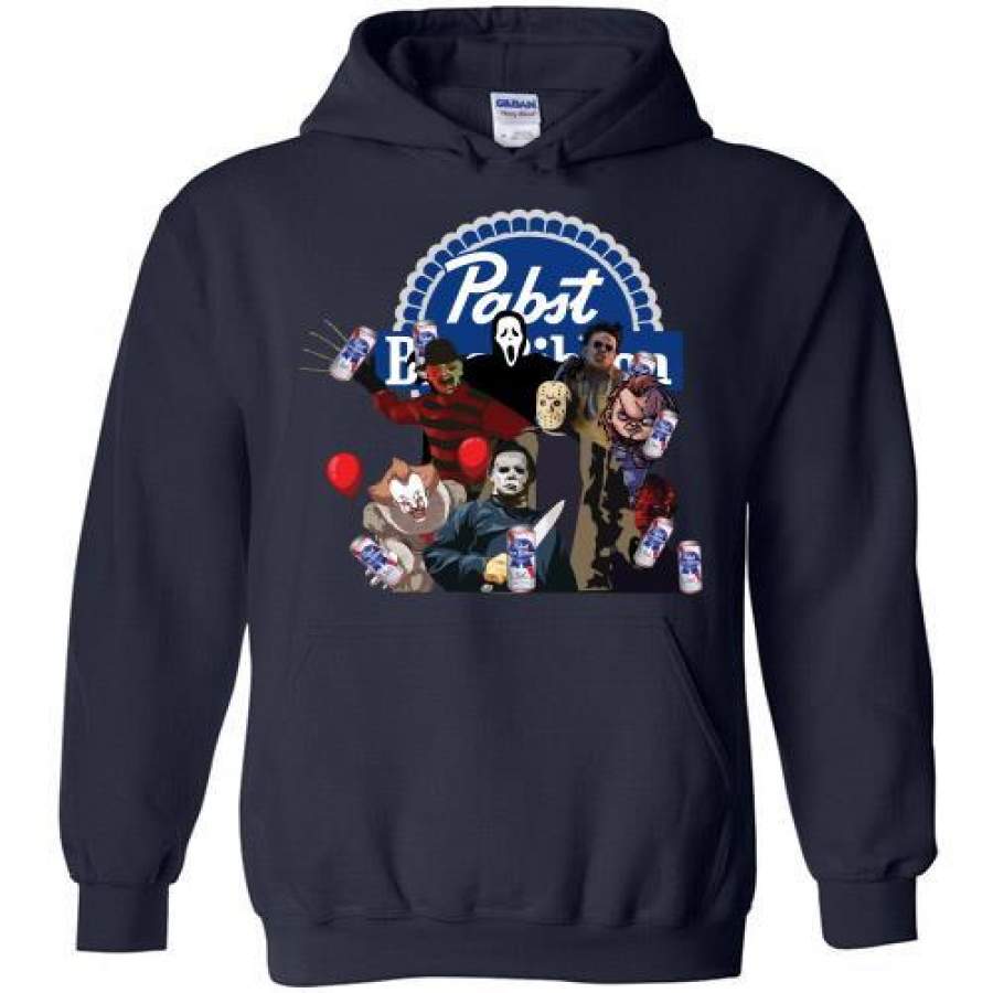 Horror Characters Pabst Blue Ribbo Hoodie