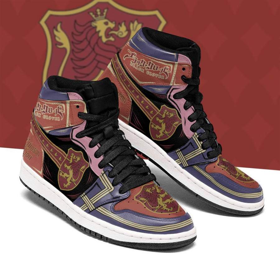 Crimson Lion Magic Knight Shoes High Top Black Clover Sneakers Anime