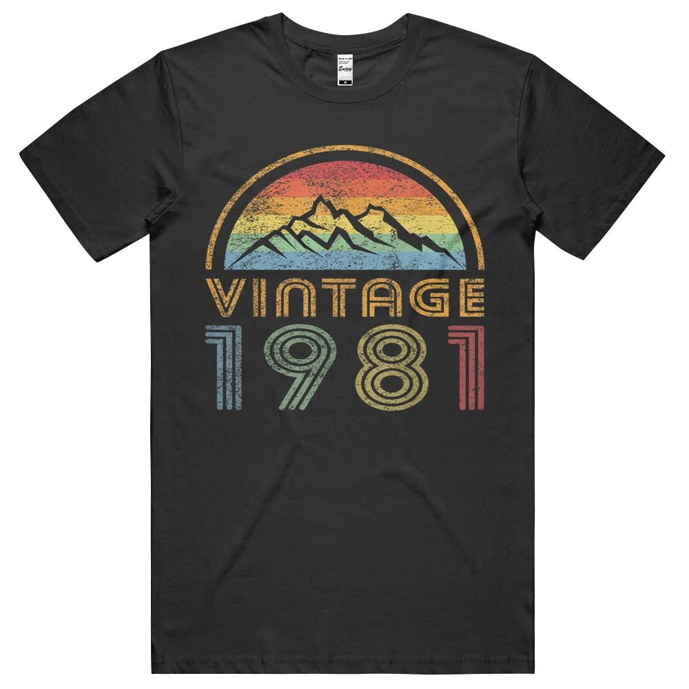 1981. Born Made 1981 Vintage Mountains Sunset Men Women Unisex Shirt