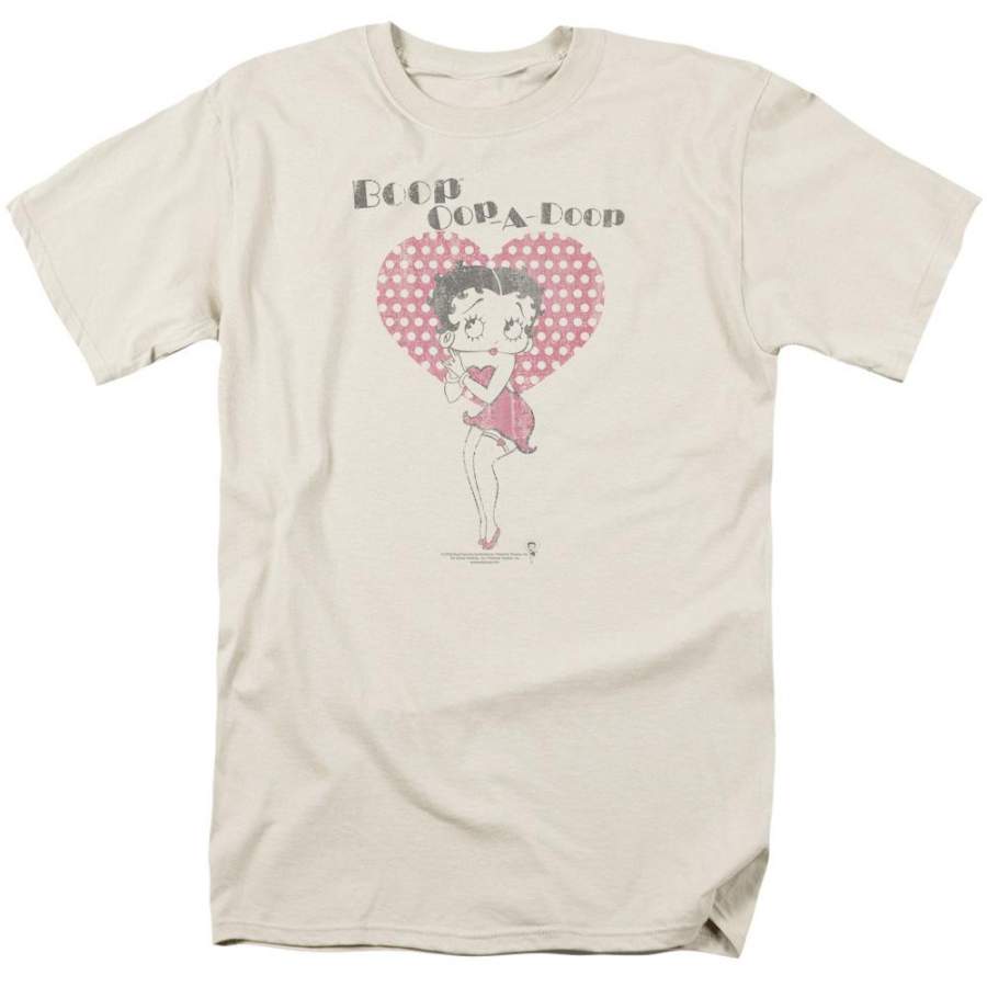 Betty Boop Classically Booped Mens T Shirt Cream