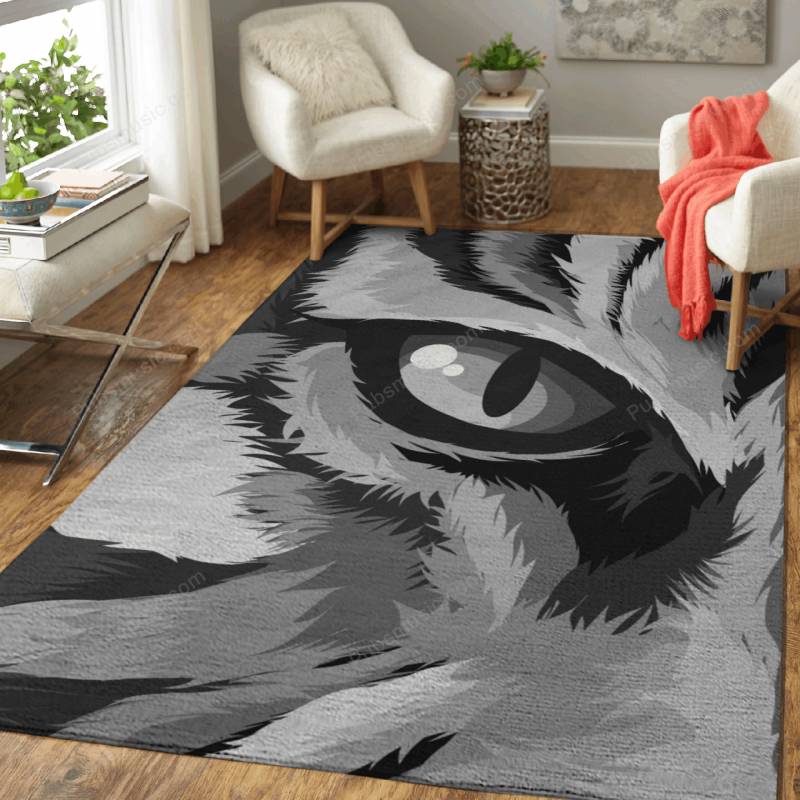 Tiger Pop Art Grayscale – Rug Mats – Carpet