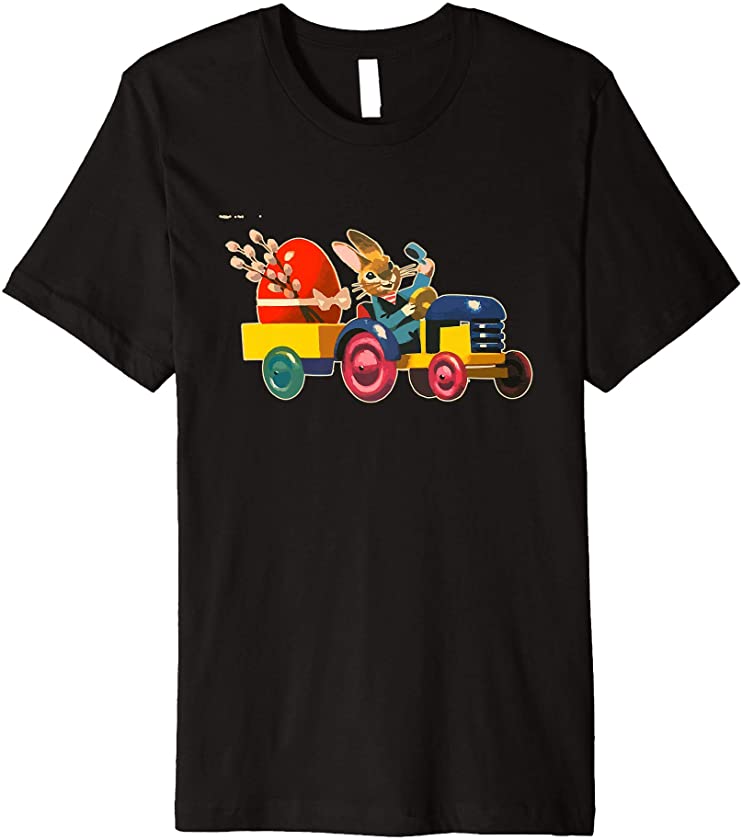 Tractor Bunny Happy Easter Egg Premium T-Shirt