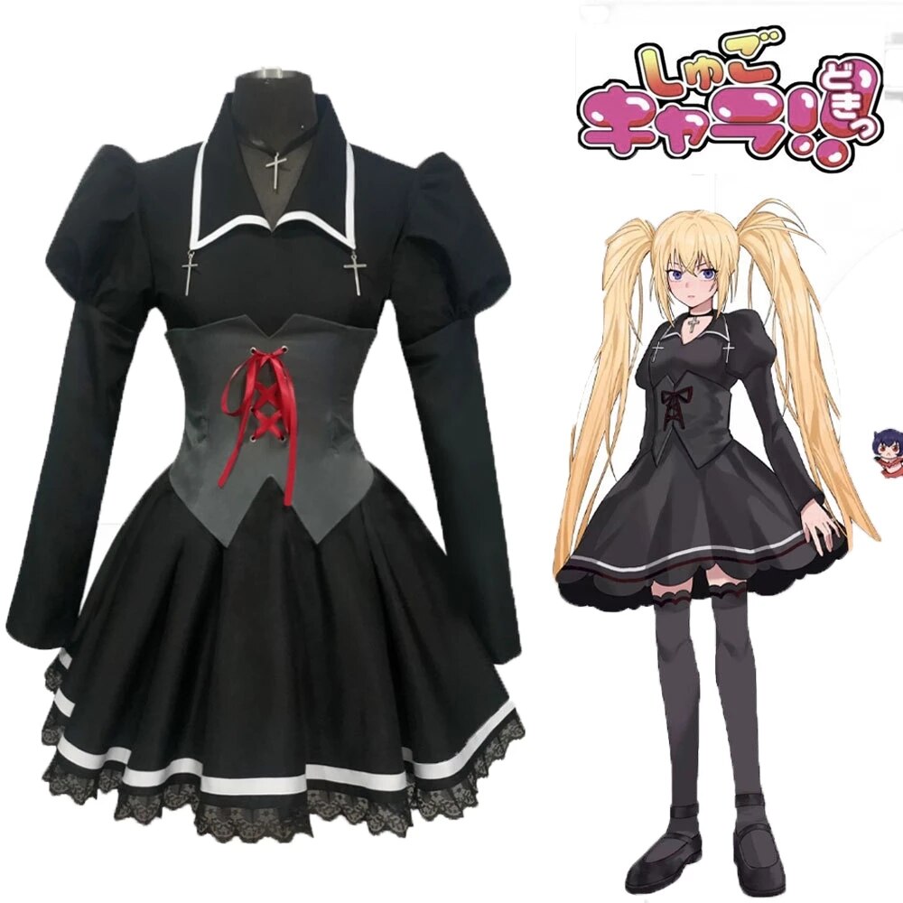 Anime Shugo Chara Cosplay Costume Hoshina Utau Dresses Tsukiyomi Utau Wig Girl’s Princess Dress Suit Halloween Party Costuming alx