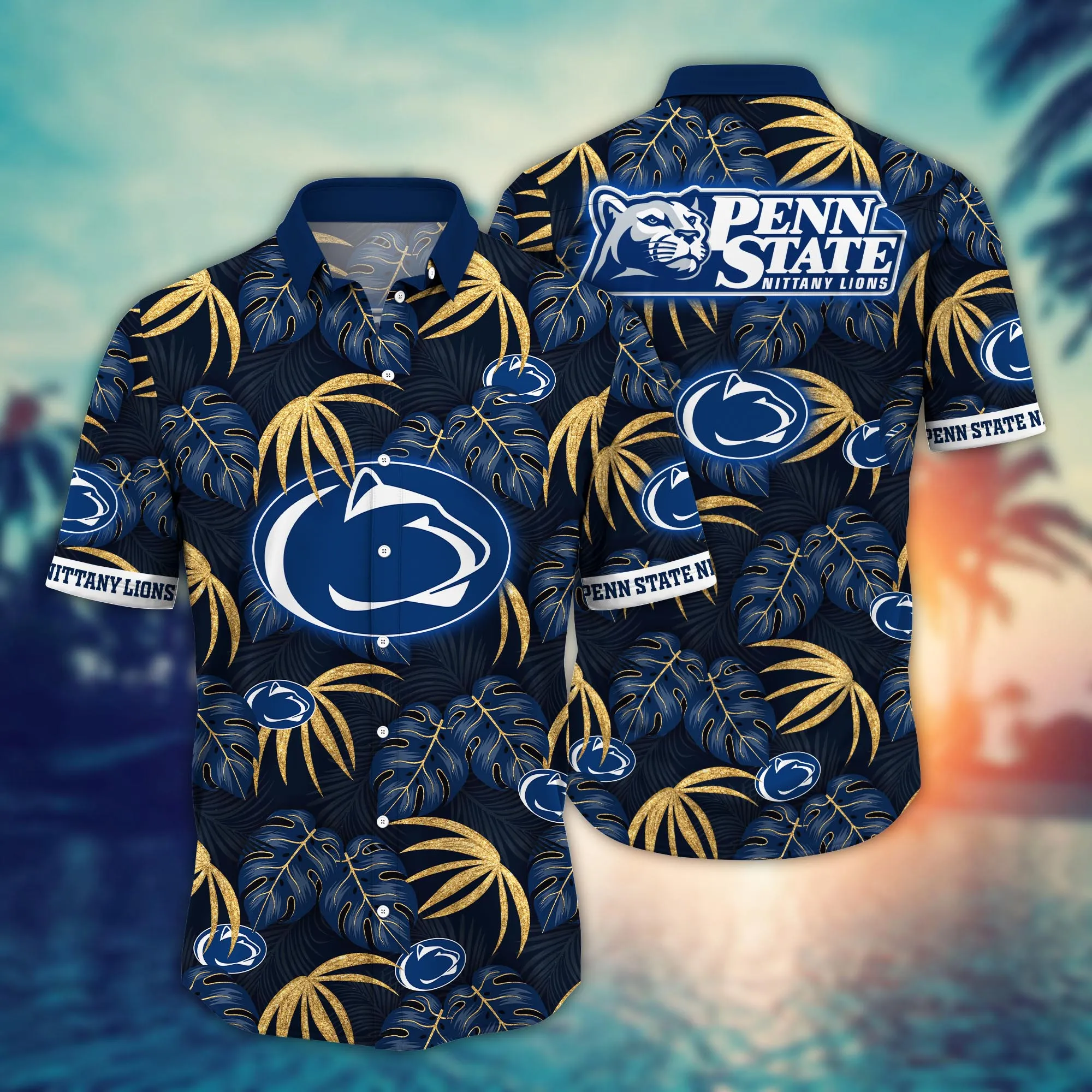 Penn State Nittany Lions NCCA Hawaiian Shirt Lush Greenery Aloha Shirt