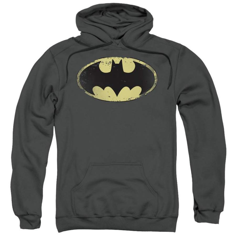 Batman – Distressed Shield Adult Pull Over Hoodie