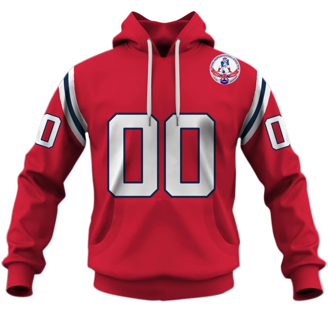 Personalized New England Patriots 1984 Vintage Throwback Away Jersey Personalize Hoodie