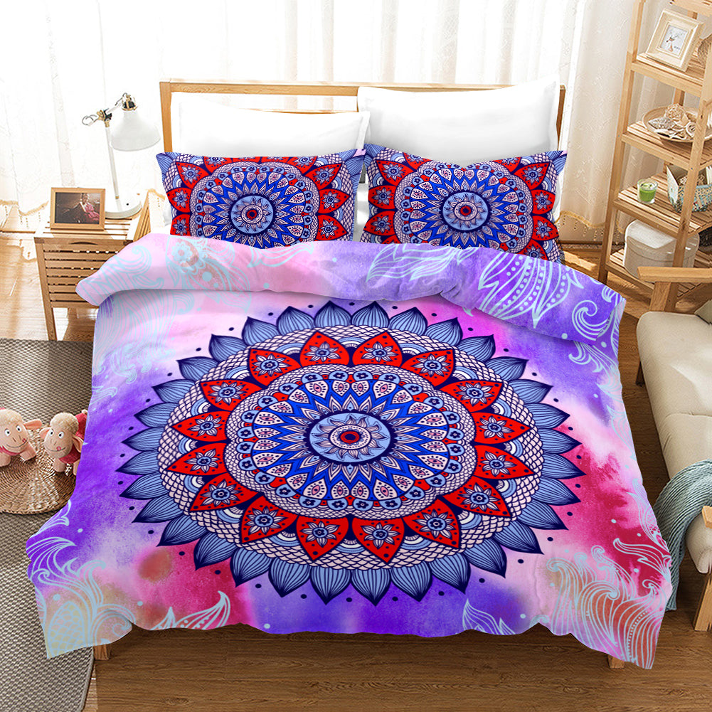 3D Purple Bohemian Elephant Quilt Cover Set Bedding Set Pillowcases 109