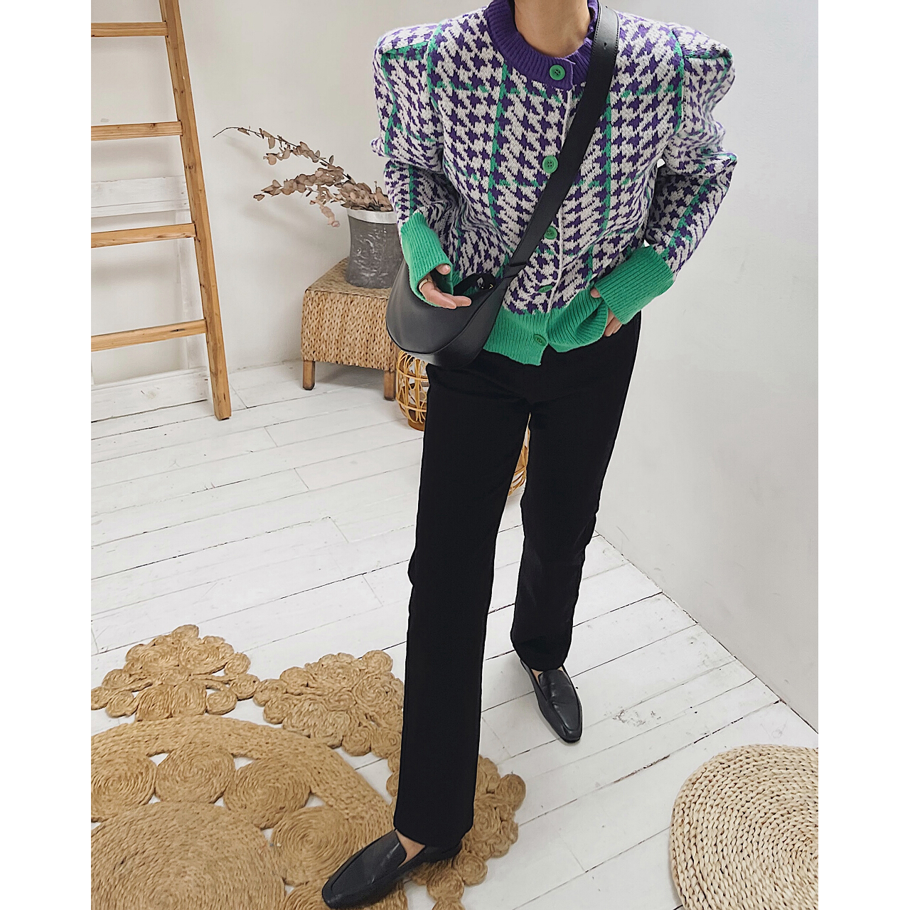 2022 Plaid Woman Knit Sweaters Za Y2K Oem Pullovers Tops Korean Fashion Vintage Winter Goth Long Sleeve Cardigan Clothes Jacket alx